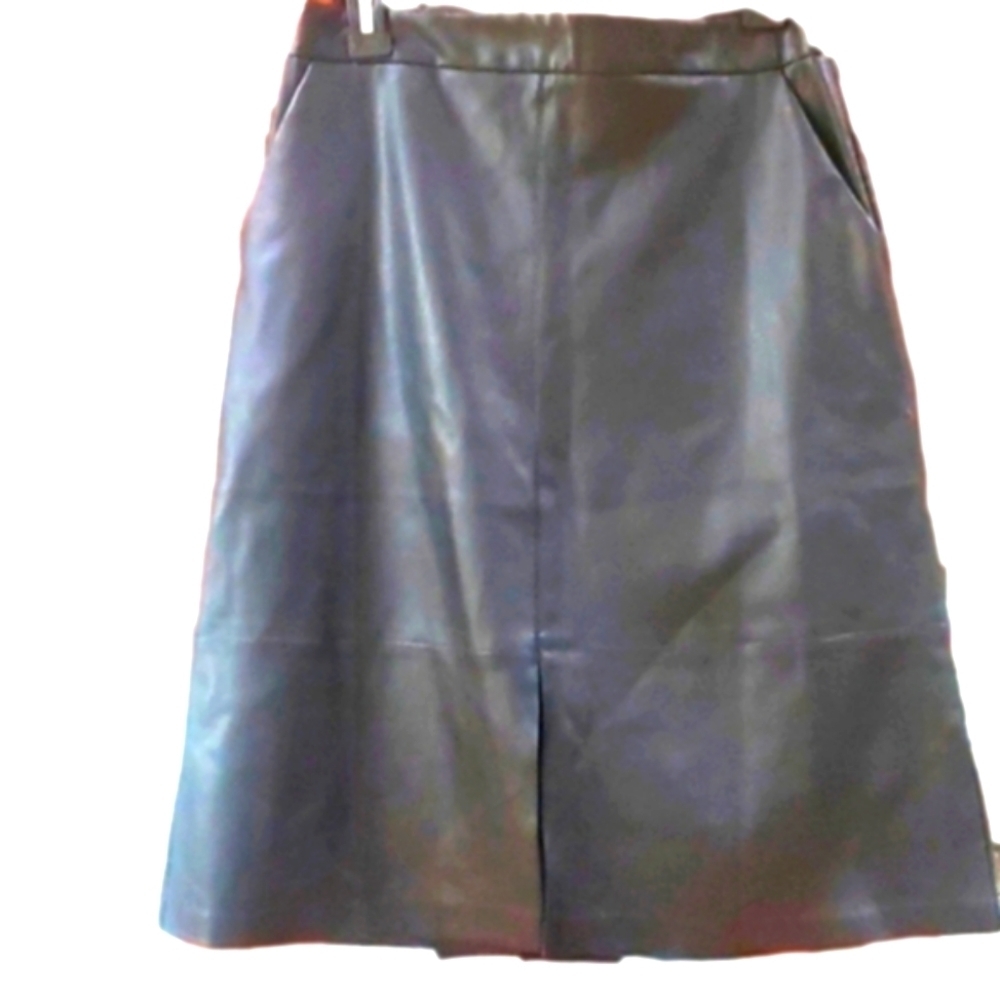 A‎ New Day  black leather like Skirt size 6